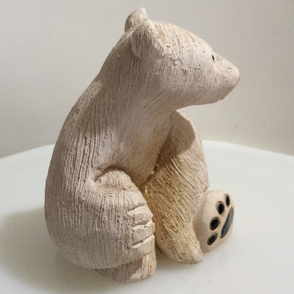 Vintage hand sculpted in Uruguay clay polar bear - Picture 3 of 6